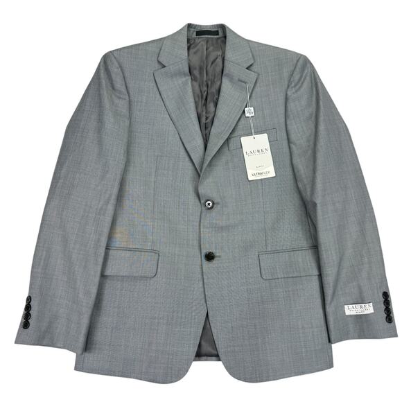 Lauren Ralph Lauren Mens UltraFlex Lipton Slim Fit Suit Jacket Light Gray 38S
